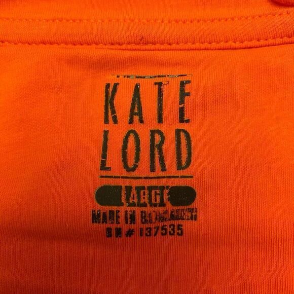 Kate Lord Long Sleeve Orange Tee with Rhinestone Golf Cart Sz Large - Picture 10 of 13